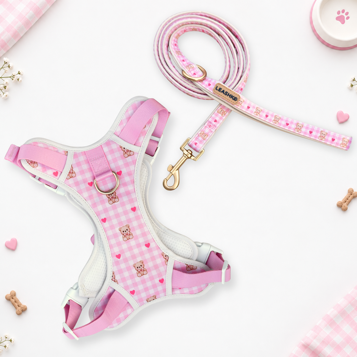 The Bear Blush Harness & Leash Set