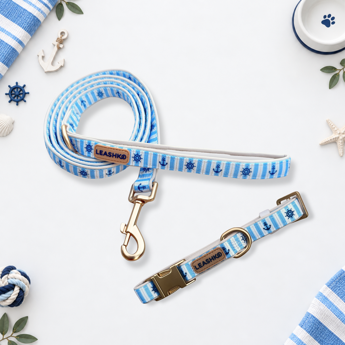 The Marine Blue Collar & Leash Set