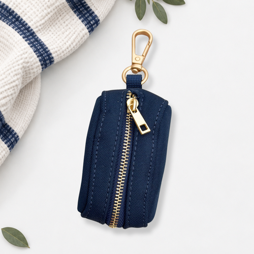 Classic Navy Poop Bag Holder