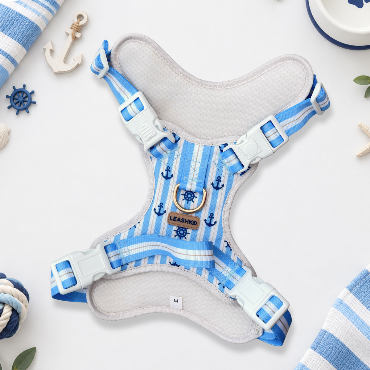 Marine Blue Adjustable Dog Harness